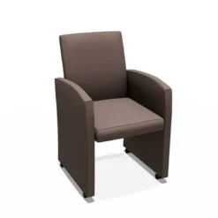 Sessio Sarah Fauteuil de table rembourré en synthétique avec roulettes> Chaise De Cuisine|Chaise De Salle à Manger