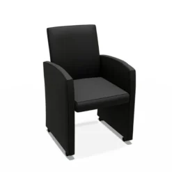 Sessio Sarah Fauteuil de table rembourré en synthétique avec roulettes><noscript><img width=