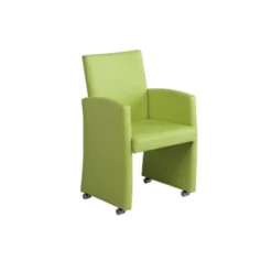 Sessio Sarah Fauteuil de table rembourré en synthétique avec roulettes><noscript><img width=