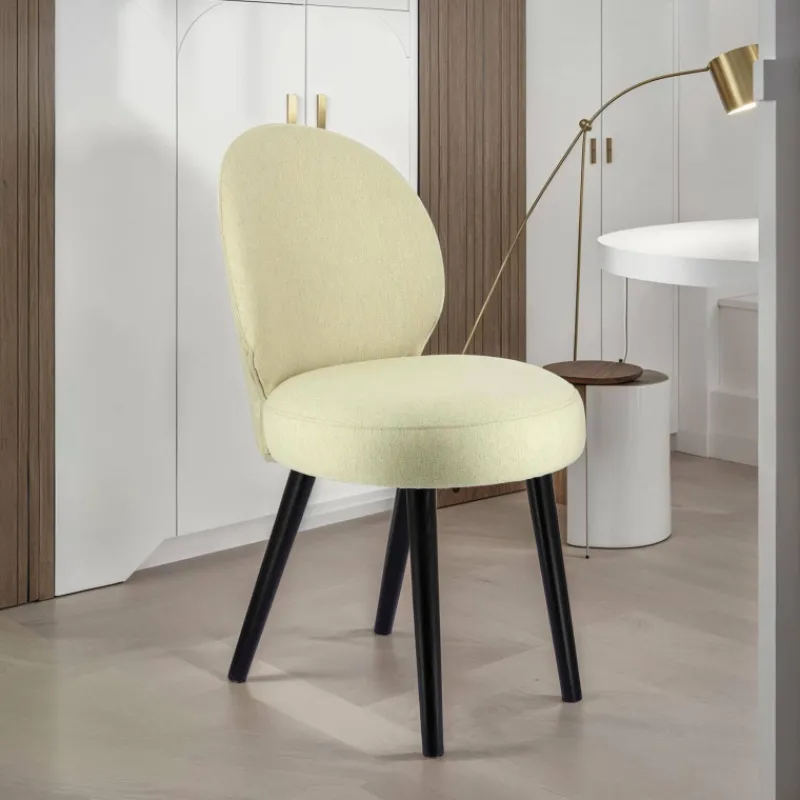 Sessio Severus Chaise cosy en tissu et pieds bois> Chaise De Salle à Manger|Chaise Salon