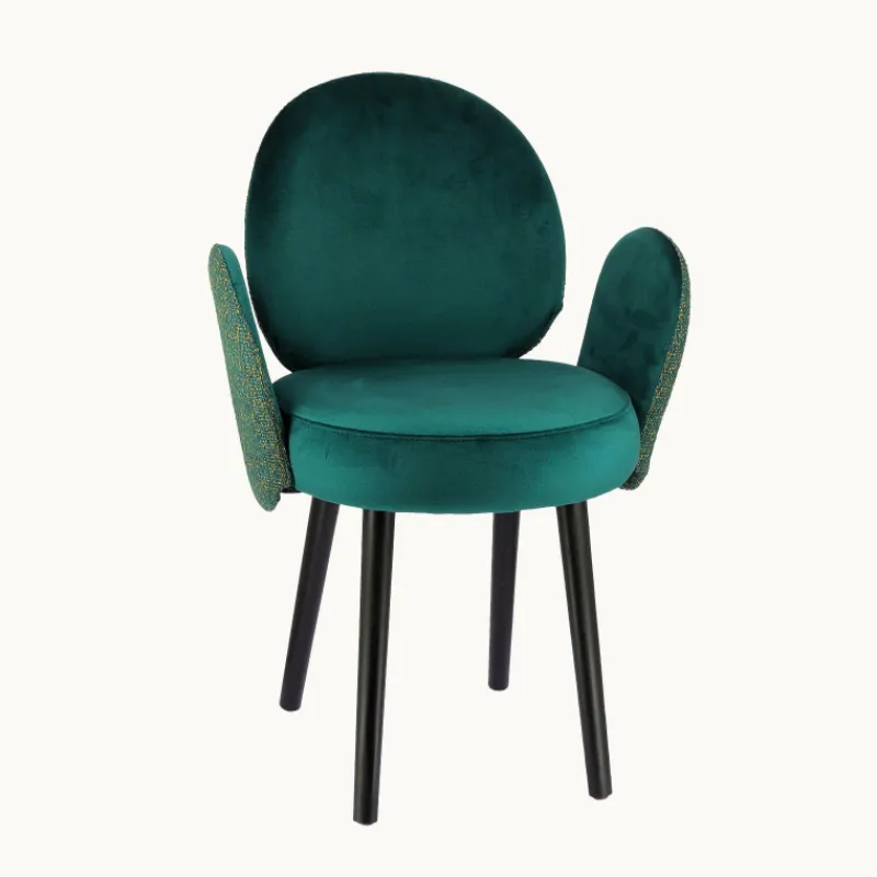 Sessio Severus Fauteuil cosy bicolore en tissu et pieds bois> Chaise De Salle à Manger|Chaise Salon