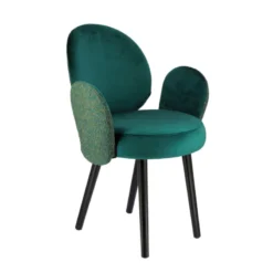 Sessio Severus Fauteuil cosy bicolore en tissu et pieds bois><noscript><img width=