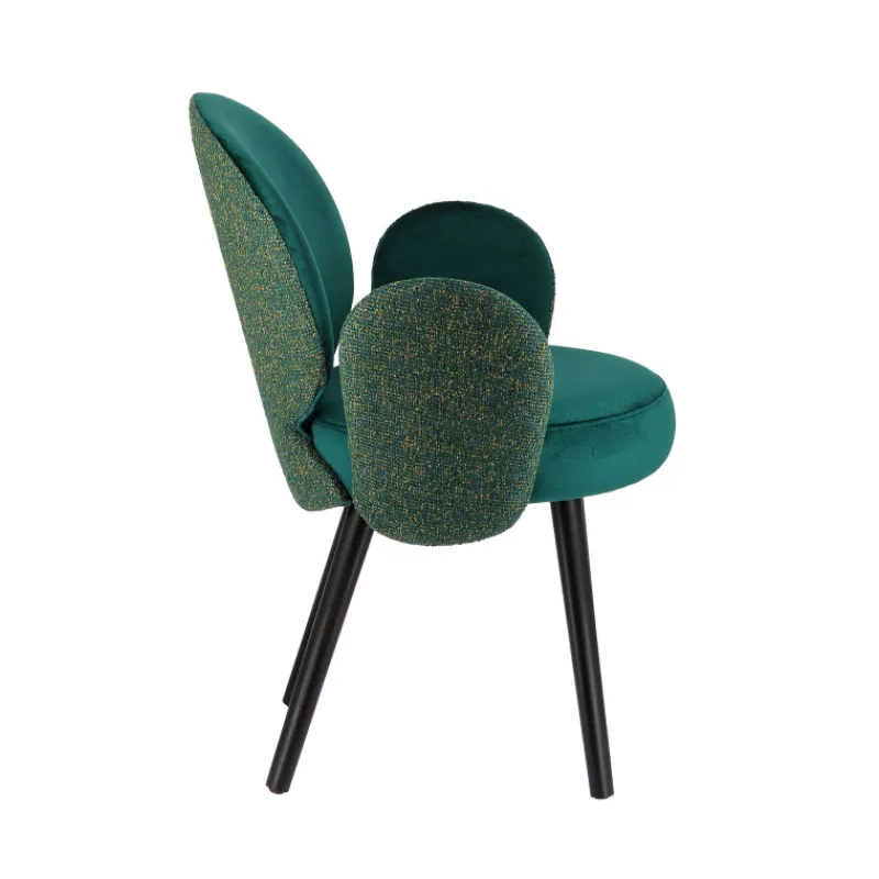 Sessio Severus Fauteuil cosy bicolore en tissu et pieds bois> Chaise De Salle à Manger|Chaise Salon