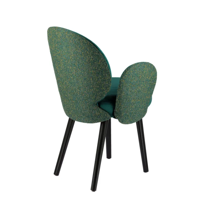 Sessio Severus Fauteuil cosy bicolore en tissu et pieds bois> Chaise De Salle à Manger|Chaise Salon
