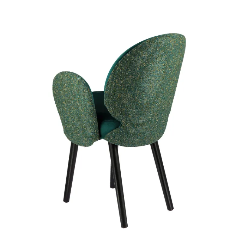 Sessio Severus Fauteuil cosy bicolore en tissu et pieds bois> Chaise De Salle à Manger|Chaise Salon