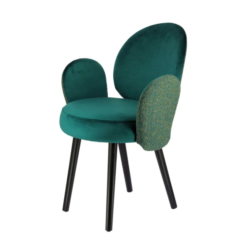 Sessio Severus Fauteuil cosy bicolore en tissu et pieds bois> Chaise De Salle à Manger|Chaise Salon