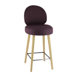 Sessio Severus Tabouret snack cosy en tissu avec pieds en bois> Tabouret Snack (assise +/- 65 Cm)|Tabouret De Bar (assise +/- 80 Cm)