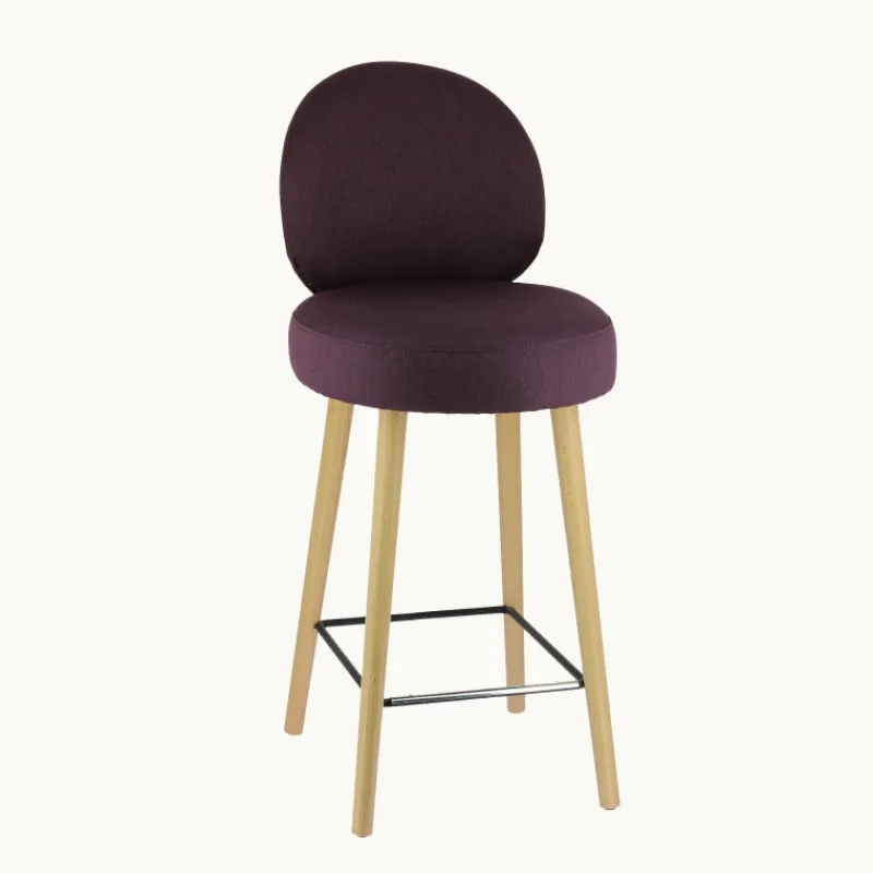 Sessio Severus Tabouret snack cosy en tissu avec pieds en bois> Tabouret Snack (assise +/- 65 Cm)|Tabouret De Bar (assise +/- 80 Cm)