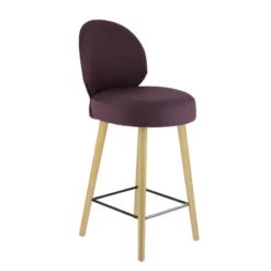 Sessio Severus Tabouret snack cosy en tissu avec pieds en bois><noscript><img width=