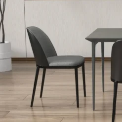 SimoneChaise bimatière en tissu dossier bois avec pieds en métal> Chaise De Salle à Manger