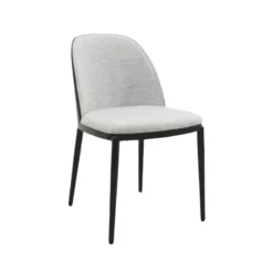 SimoneChaise bimatière en tissu dossier bois avec pieds en métal> Chaise De Salle à Manger