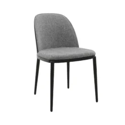 SimoneChaise bimatière en tissu dossier bois avec pieds en métal><noscript><img width=