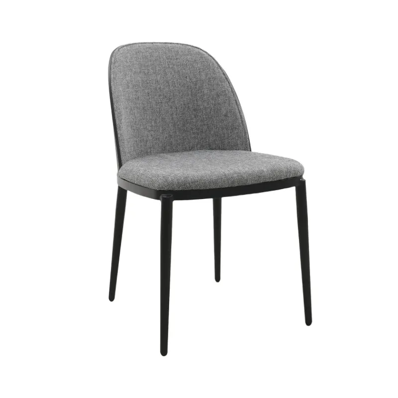 SimoneChaise bimatière en tissu dossier bois avec pieds en métal> Chaise De Salle à Manger