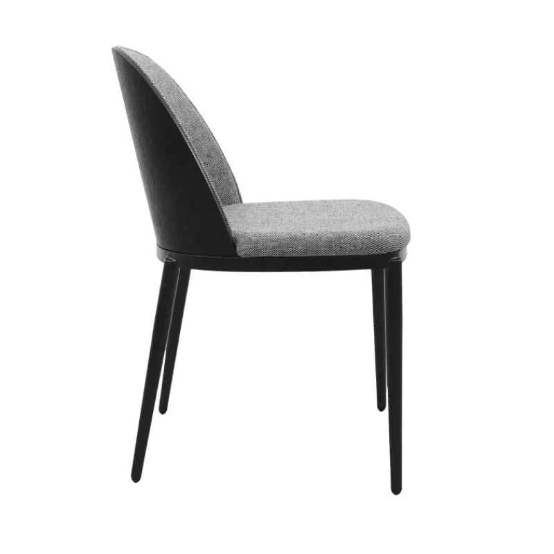 SimoneChaise bimatière en tissu dossier bois avec pieds en métal> Chaise De Salle à Manger