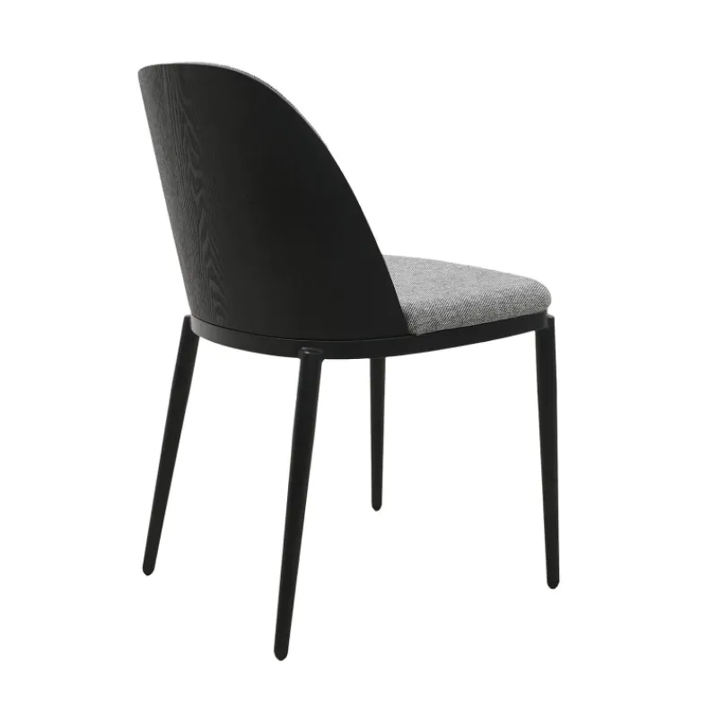 SimoneChaise bimatière en tissu dossier bois avec pieds en métal> Chaise De Salle à Manger