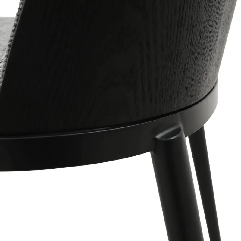 SimoneChaise bimatière en tissu dossier bois avec pieds en métal> Chaise De Salle à Manger