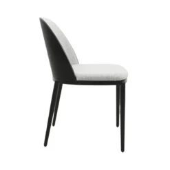 SimoneChaise bimatière en tissu dossier bois avec pieds en métal><noscript><img width=