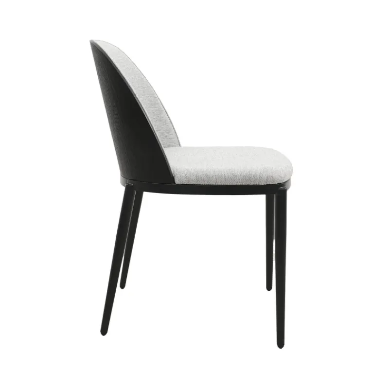 SimoneChaise bimatière en tissu dossier bois avec pieds en métal> Chaise De Salle à Manger