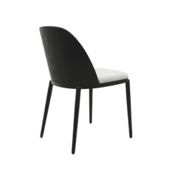 SimoneChaise bimatière en tissu dossier bois avec pieds en métal><noscript><img width=
