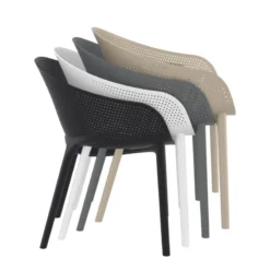 Sky Pro Fauteuil de jardin moderne empilable coque microperforée en polypropylène><noscript><img width=