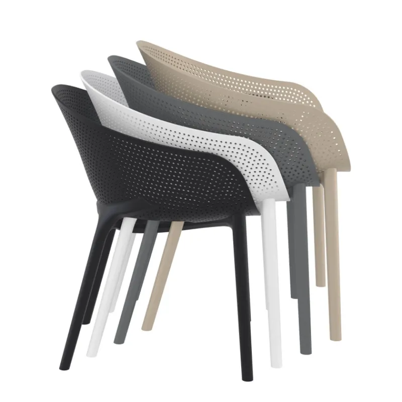 Sky Pro Fauteuil moderne empilable avec coque microperforée en polypropylène> Chaise De Cuisine|Chaise De Salle à Manger