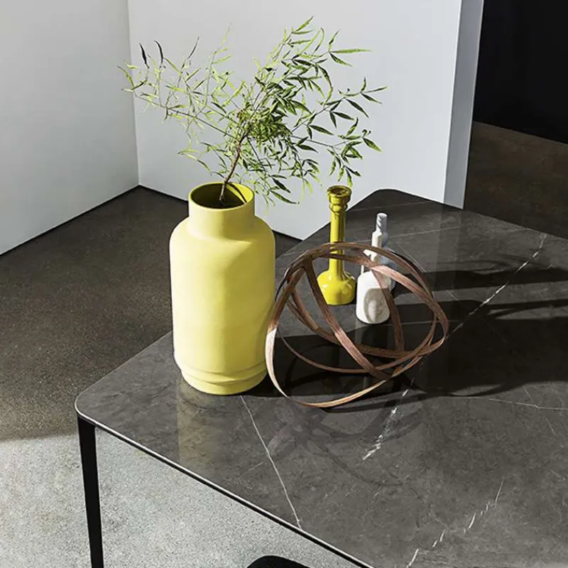 Sovet Italia Slim Sovet® Table carrée design italienne en céramique et métal> Table De Salle à Manger