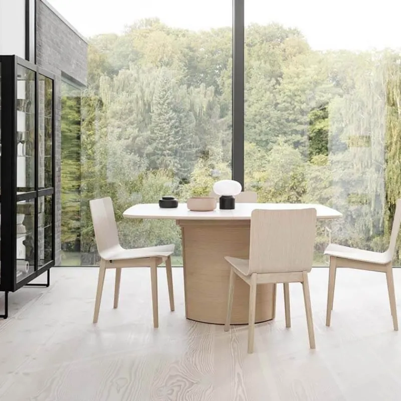 Skovby SM116/SM117 Table scandinave pied central extensible en stratifié fabriquée au Danemark> Table De Salle à Manger