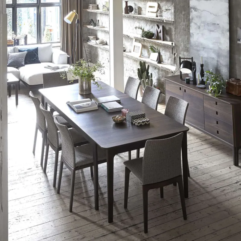 Skovby SM26/27 Table de salle à manger scandinave en placage bois avec allonges> Table De Salle à Manger