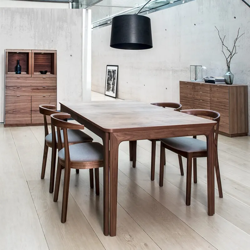 Skovby SM26/27 Table de salle à manger scandinave en placage bois avec allonges> Table De Salle à Manger