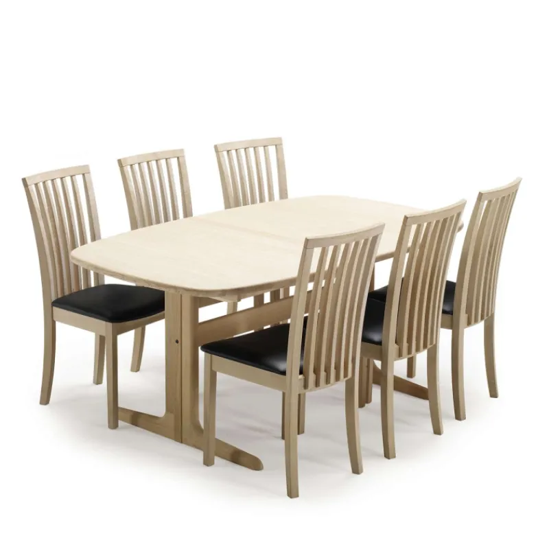 Skovby SM74 Table en bois massif scandinave elliptique avec allonges et piétement latéral> Table De Salle à Manger