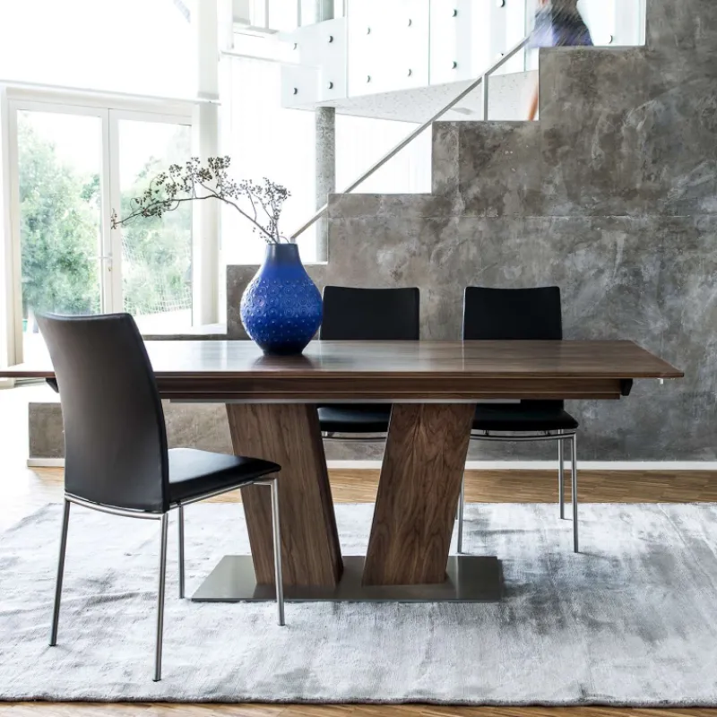 Skovby SM39 Table en bois moderne extensible avec pied central> Table De Salle à Manger