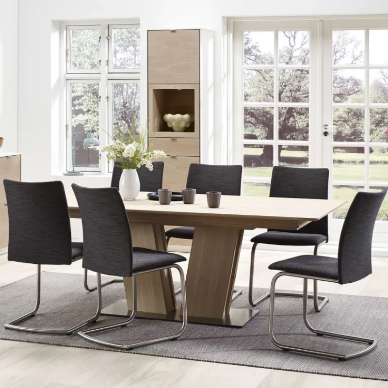 Skovby SM39 Table en bois moderne extensible avec pied central> Table De Salle à Manger