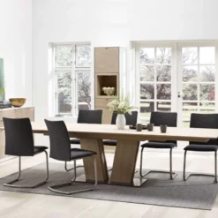 Skovby SM39 Table en bois moderne extensible avec pied central><noscript><img width=