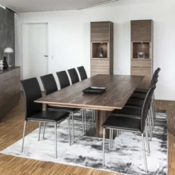 Skovby SM39 Table en bois moderne extensible avec pied central><noscript><img width=