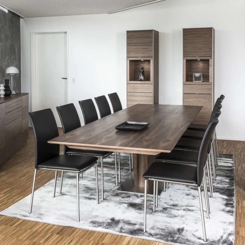 Skovby SM39 Table en bois moderne extensible avec pied central> Table De Salle à Manger