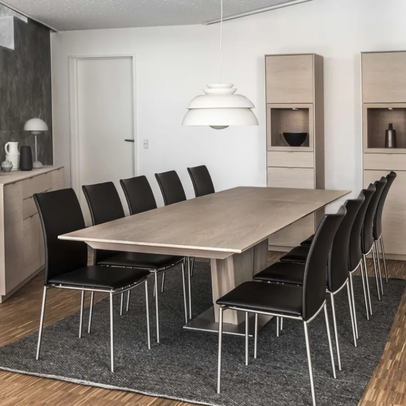 Skovby SM39 Table en bois moderne extensible avec pied central> Table De Salle à Manger