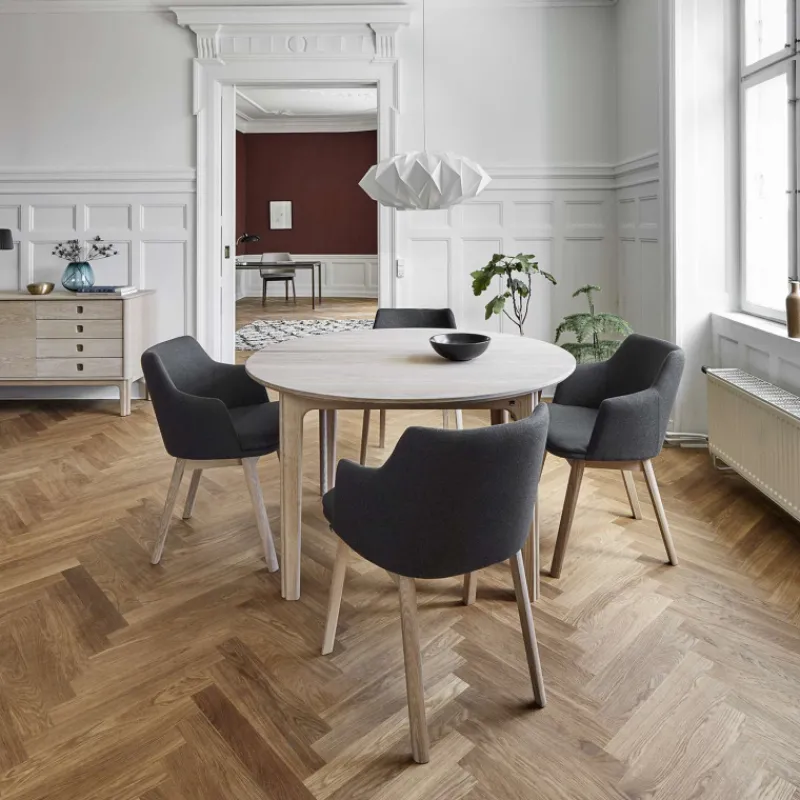 Skovby SM112 Table ronde en bois style scandinave extensible> Table De Salle à Manger