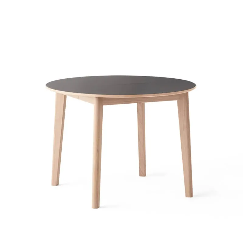 Skovby SM120 Table ronde extensible en bois avec plateau stratifié noir fabrication danoise> Table De Salle à Manger