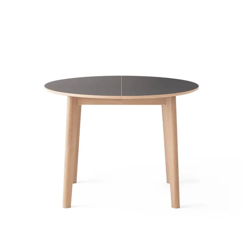 Skovby SM120 Table ronde extensible en bois avec plateau stratifié noir fabrication danoise> Table De Salle à Manger
