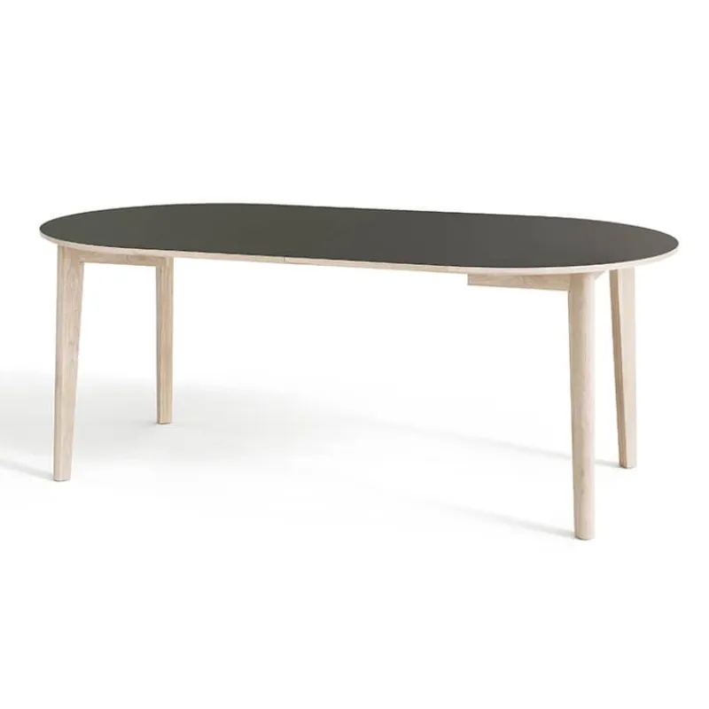 Skovby SM120 Table ronde extensible en bois avec plateau stratifié noir fabrication danoise> Table De Salle à Manger