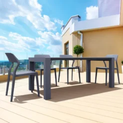 Snow Chaise d'extérieur empilable design en polypropylène><noscript><img width=