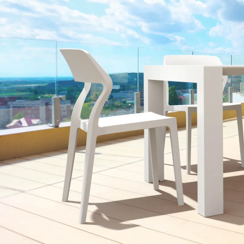 Snow Chaise d'extérieur empilable design en polypropylène> Chaise De Jardin
