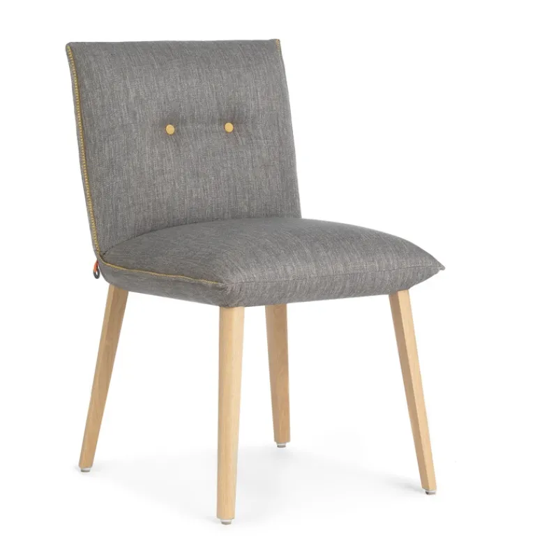 Mobitec Soda ® Chaise cocooning en tissu avec boutons décoratifs> Chaise De Salle à Manger|Chaise Salon