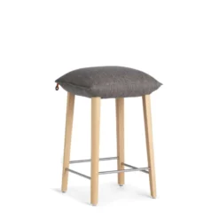 Mobitec Soda ® Tabouret snack rembourré sans dossier en tissu et pieds bois> Tabouret De Bar (assise +/- 80 Cm)|Tabouret Snack (assise +/- 65 Cm)