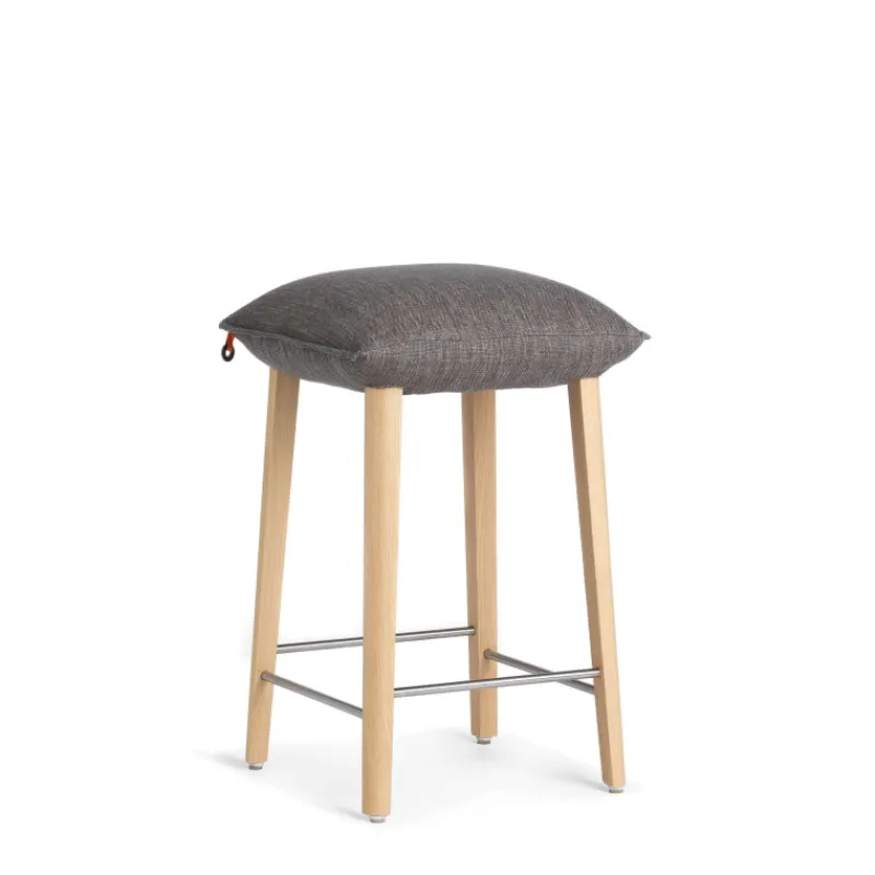 Mobitec Soda ® Tabouret snack rembourré sans dossier en tissu et pieds bois> Tabouret De Bar (assise +/- 80 Cm)|Tabouret Snack (assise +/- 65 Cm)