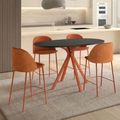 Perfecta Soda Tabouret snack cosy en tissu avec pieds en métal> Tabouret Snack (assise +/- 65 Cm)|Tabouret De Bar (assise +/- 80 Cm)