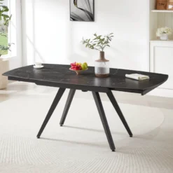SofiaTable moderne extensible en céramique avec pieds en métal><noscript><img width=