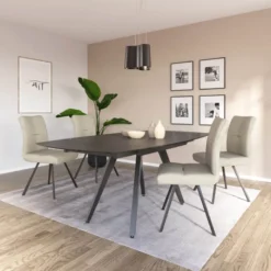 SofiaTable moderne extensible en céramique avec pieds en métal><noscript><img width=