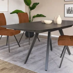 SofiaTable moderne extensible en céramique avec pieds en métal><noscript><img width=