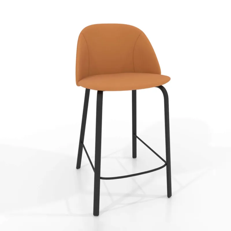 Perfecta Sofia Tabouret snack cosy en simili avec pieds en métal> Tabouret Snack (assise +/- 65 Cm)|Tabouret De Bar (assise +/- 80 Cm)